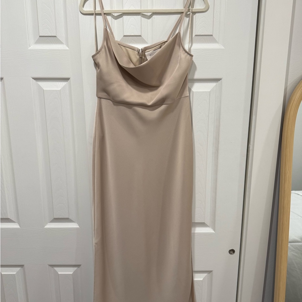 BHLDN champagne Sleeveless Cowl Neck Slip Dress bridesmaid